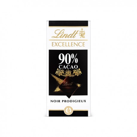 Lindt Excellence, Chocolat Noir 90% Cacao, 100g - Lindt