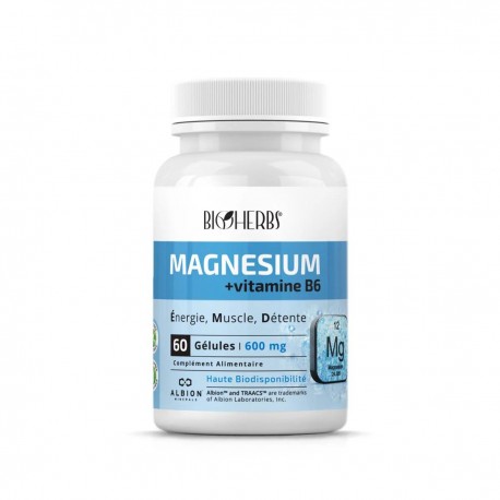 Magnésium Bisglycinate, Boite de 60 gélules - Bioherbs