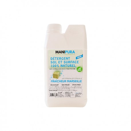 Néttoyant Sols & Surfaces Au Savon de Marseille, 2L - Manipura