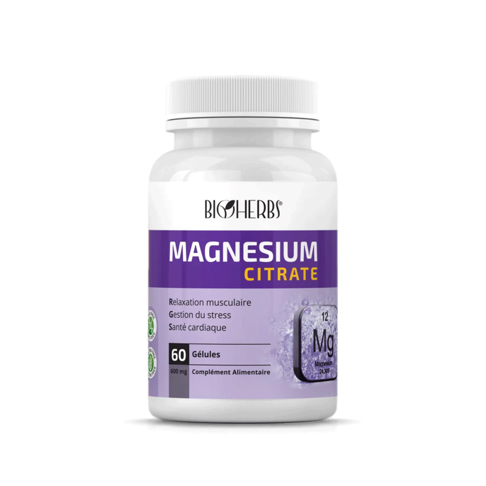Magnésium citrate, Bioherbs - Acheter en ligne 60 gélules pas cher