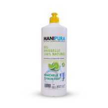 Gel Vaisselle écologique, fraîcheur citron vert, bidon 1 litre de Manipura