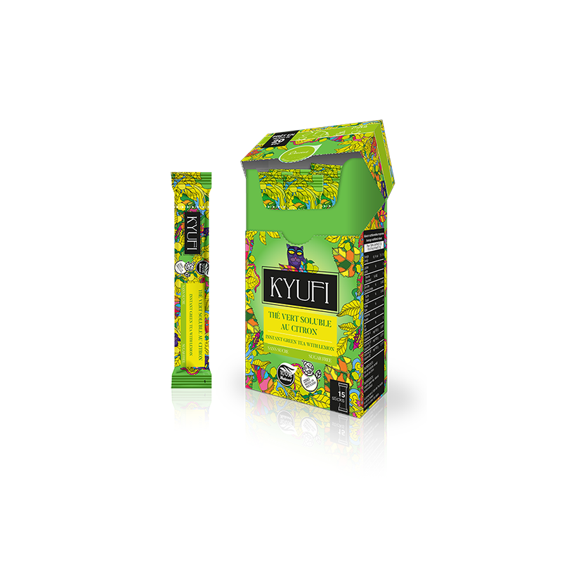 Thé vert instantané au citron sans sucre