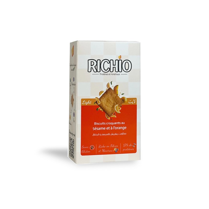 Biscuits croquant sans gluten à l'orange de Richio