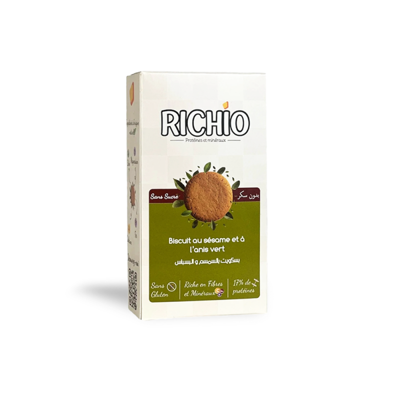 Biscuits Richio sans suce & sans gluten à l'anis vert