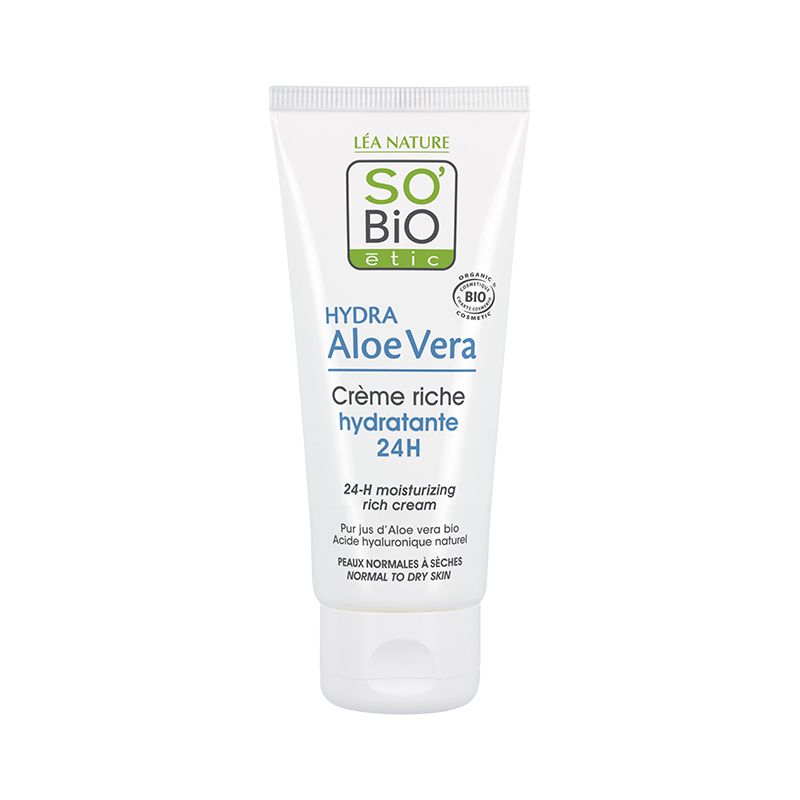Hydra Aloe Vera - Crème Riche hydratante 24H, So'Bio étic